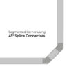 Graphic showing a 45 degree GRP Cable Ladder Splice Connector