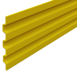 Yellow handrail kick plate on a white background