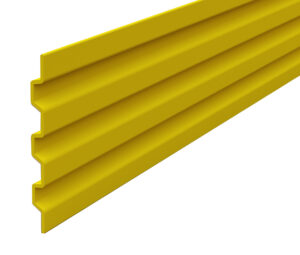 Close up of a GRP SafeRail Kick Plate in Yellow