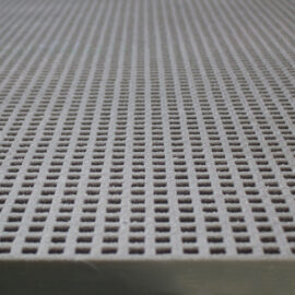 Close up of grey mini mesh grating