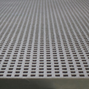 Close up of grey mini mesh grating