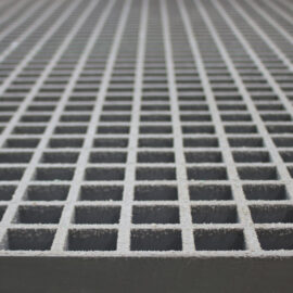 Close up of grey mesh grating