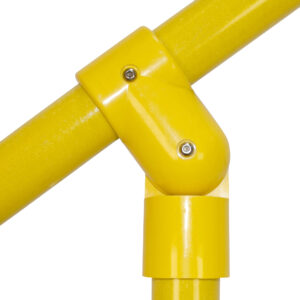 Close up of a GRP SafeClamp Universal Connector handrail section